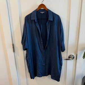 COS Women's Navy Button Down Shirt Dress